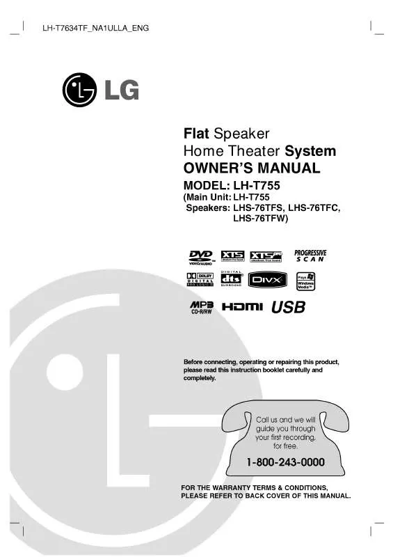 Mode d'emploi LG LH-T755