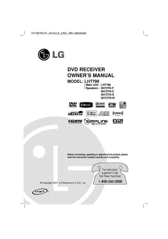 Mode d'emploi LG LHT799