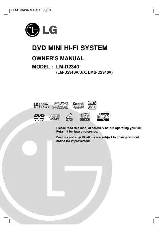 Mode d'emploi LG LM-D2340A