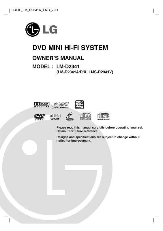 Mode d'emploi LG LM-D2341