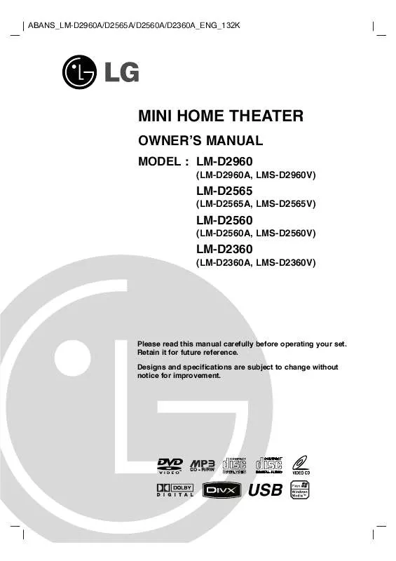 Mode d'emploi LG LM-D2960A