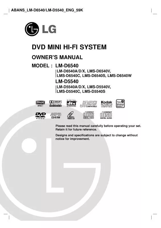 Mode d'emploi LG LM-D5540A