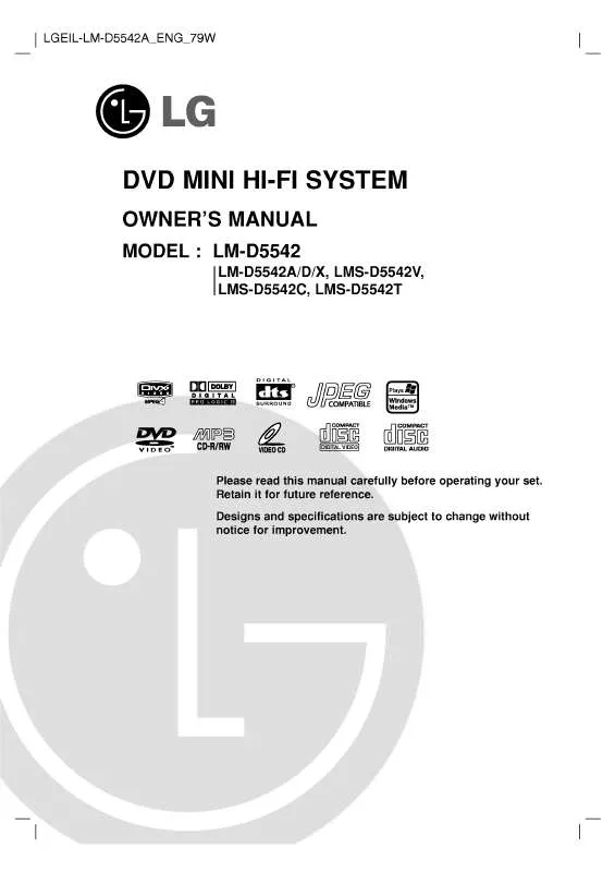 Mode d'emploi LG LM-D5542A