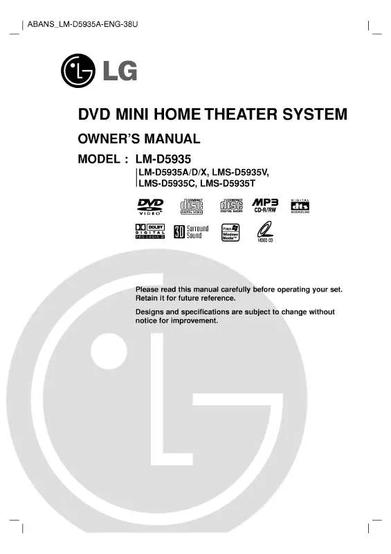 Mode d'emploi LG LM-D5935A