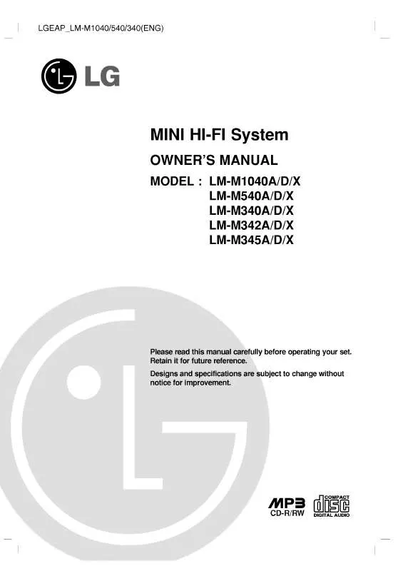 Mode d'emploi LG LM-M540A