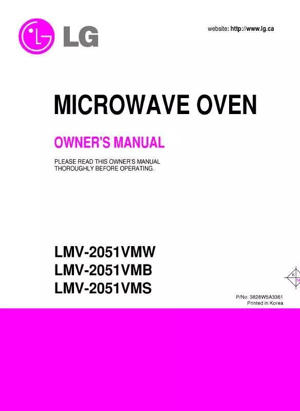 Mode d'emploi LG LMV-2051VMW