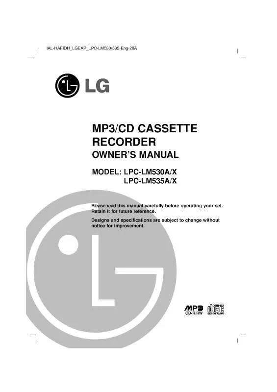 Mode d'emploi LG LPC-LM530A