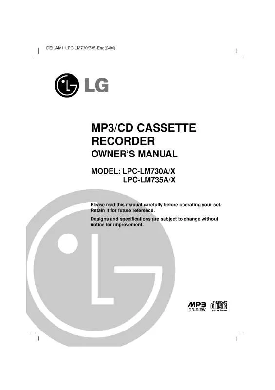 Mode d'emploi LG LPC-LM730A
