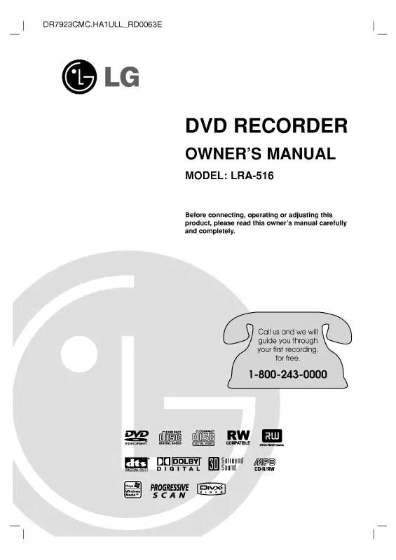 Mode d'emploi LG LRA-516