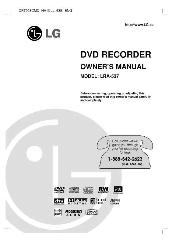 Mode d'emploi LG LRA-537