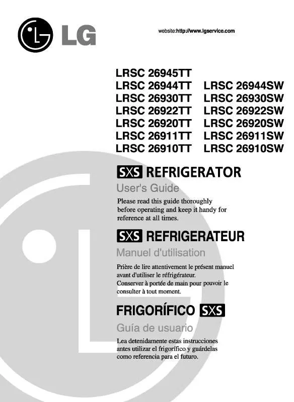 Mode d'emploi LG LRSC26922TT
