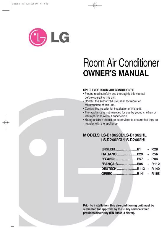 Mode d'emploi LG LS-D1862CL