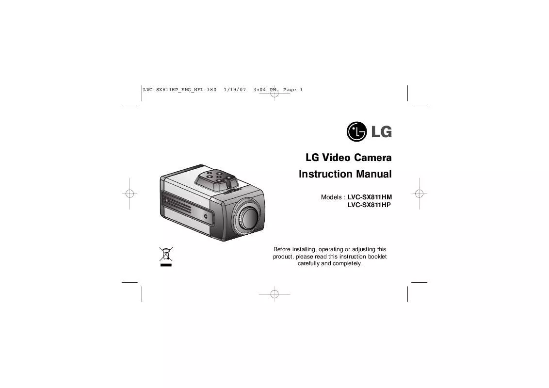 Mode d'emploi LG LVC-SX811HP