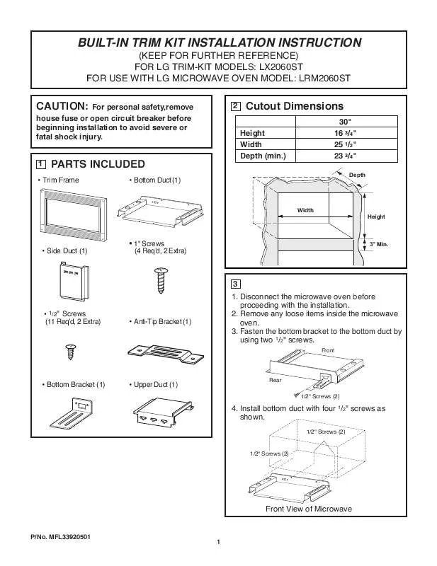 Mode d'emploi LG LX2060ST