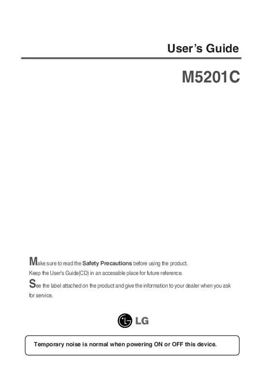 Mode d'emploi LG M5201CCBA