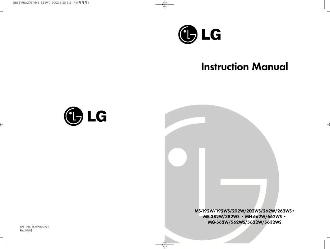 Mode d'emploi LG MB-382W