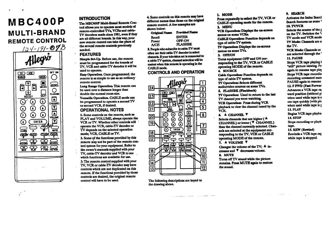 Mode d'emploi LG MBC400P