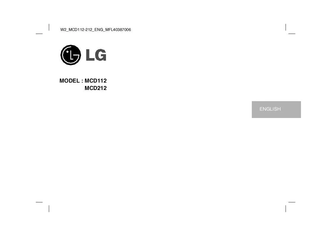 Mode d'emploi LG MCD-112