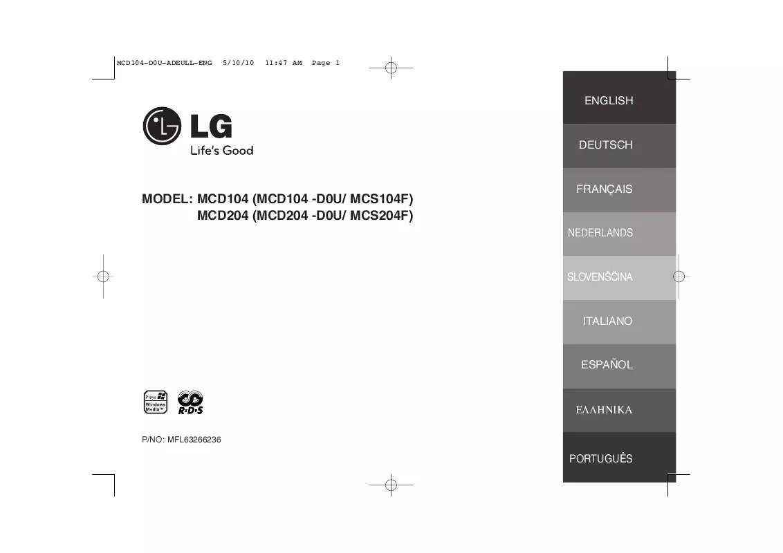 Mode d'emploi LG MCD-104