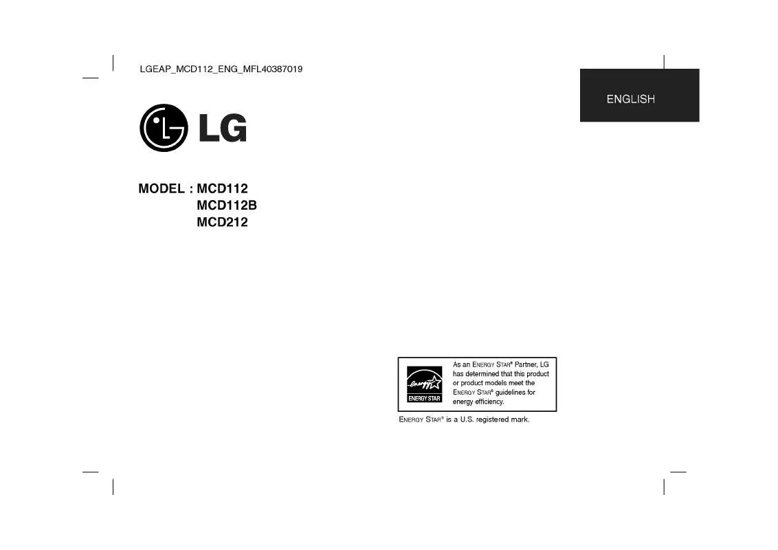 Mode d'emploi LG MC-D212