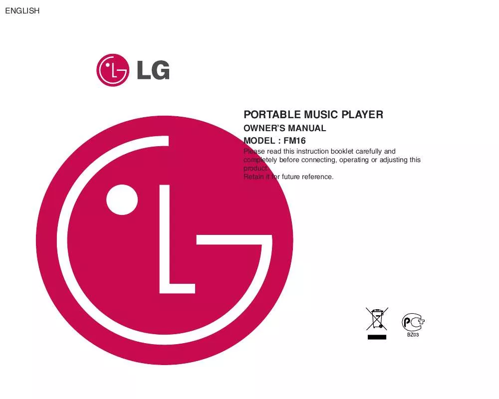 Mode d'emploi LG MF-FM16S1K