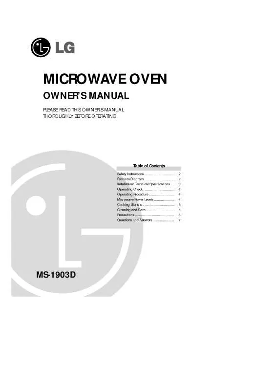 Mode d'emploi LG MS-1903D