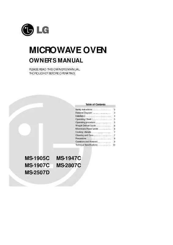 Mode d'emploi LG MS-2807C