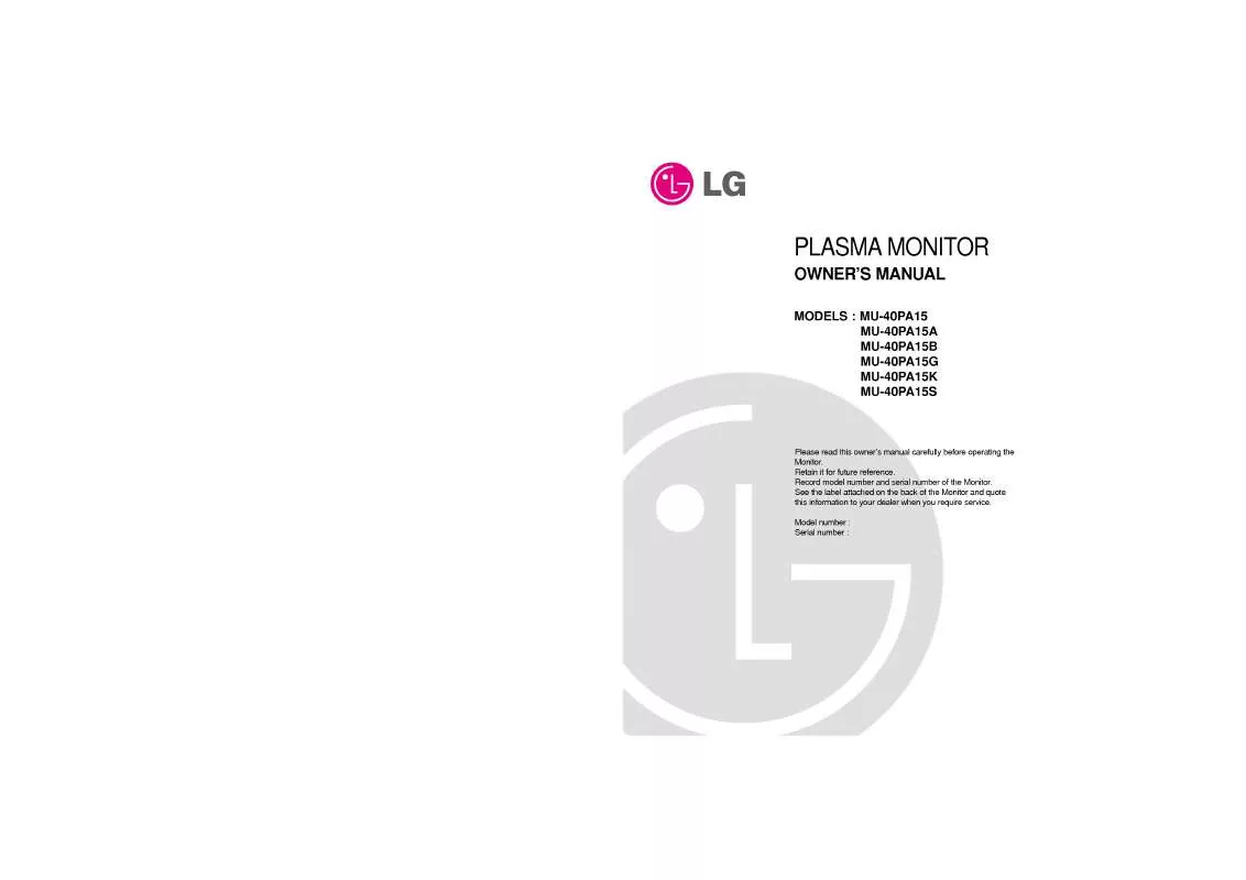 Mode d'emploi LG MU-40PA15