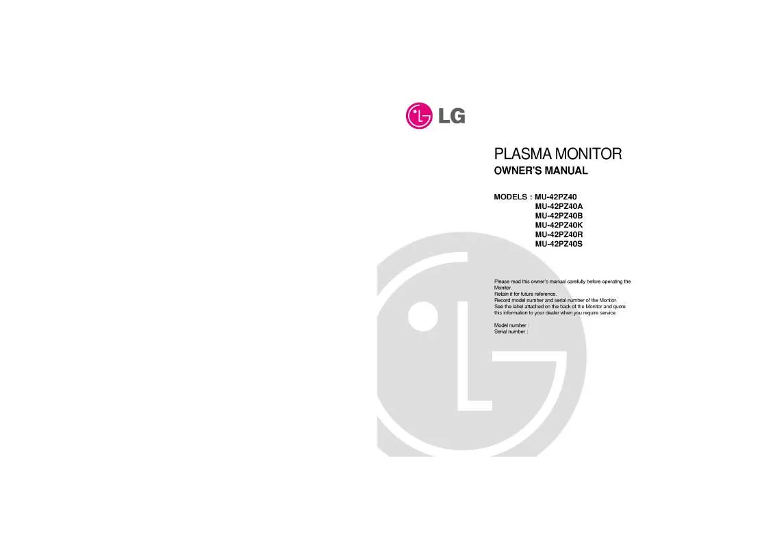 Mode d'emploi LG MU-42PZ40