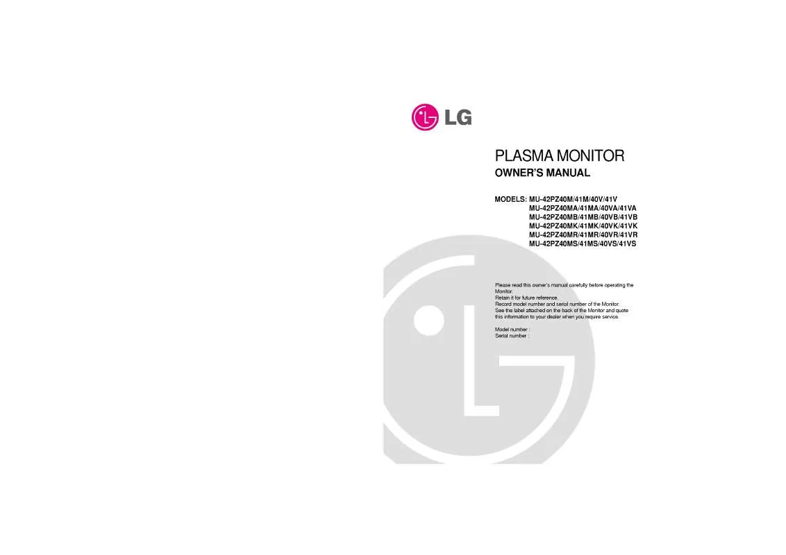 Mode d'emploi LG MU-42PZ41V