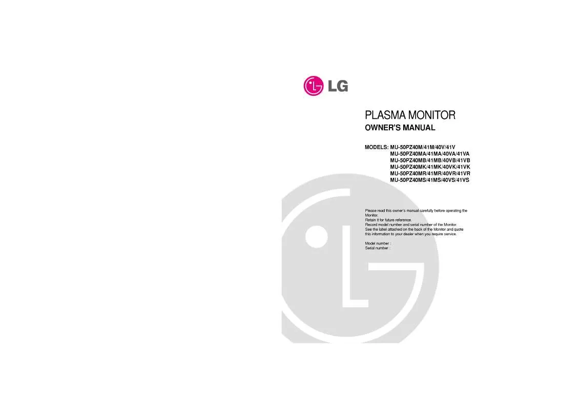 Mode d'emploi LG MU-50PZ41V