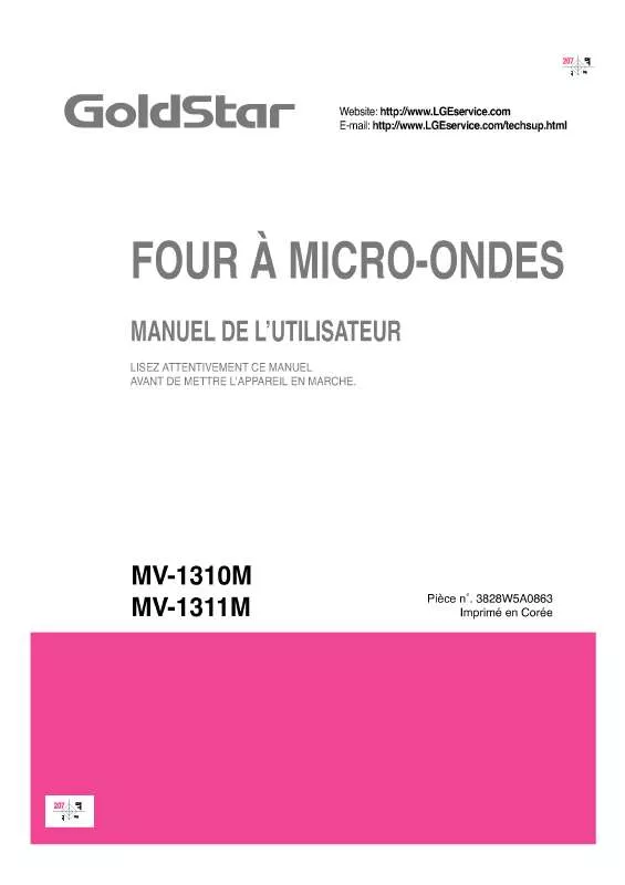 Mode d'emploi LG MV-1310M