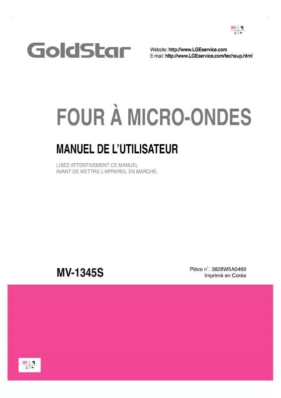 Mode d'emploi LG MV-1345S