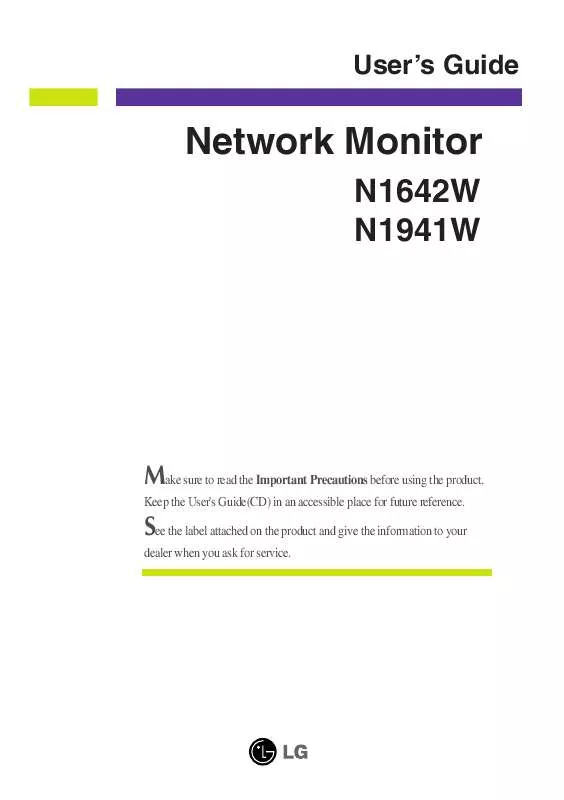 Mode d'emploi LG N1642W