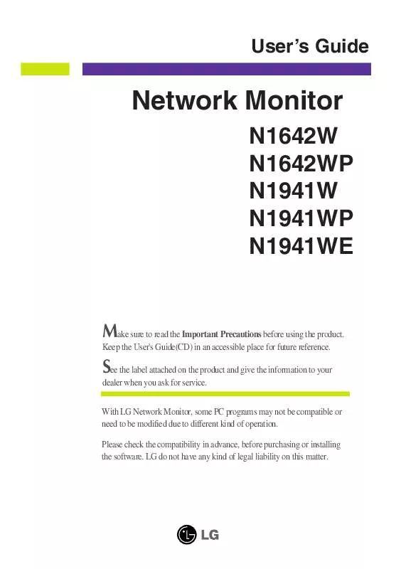 Mode d'emploi LG N1941WP