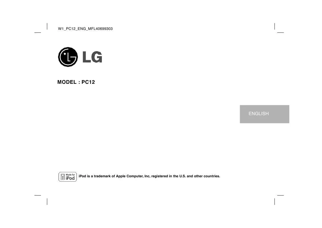 Mode d'emploi LG PC-12-UD