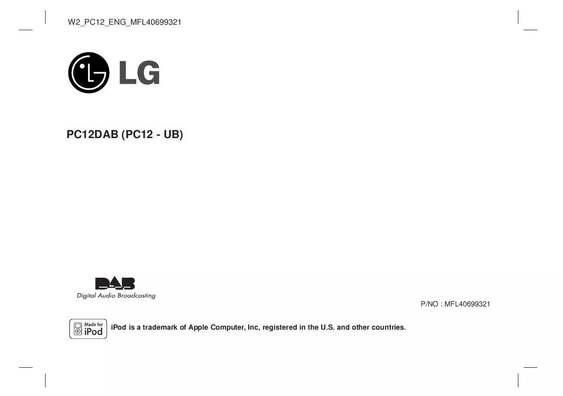 Mode d'emploi LG PC12DAB