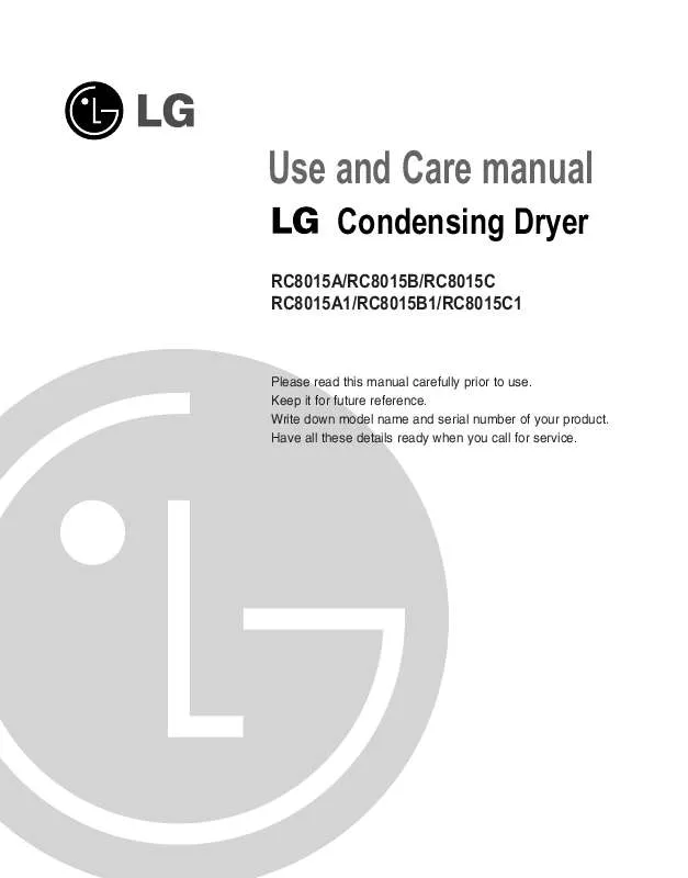 Mode d'emploi LG RC-8015A