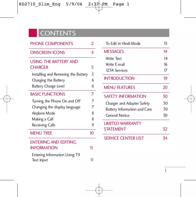 Mode d'emploi LG RD2710