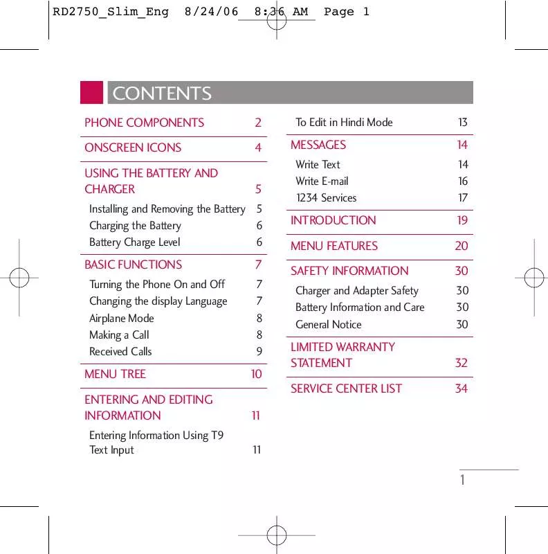 Mode d'emploi LG RD2750