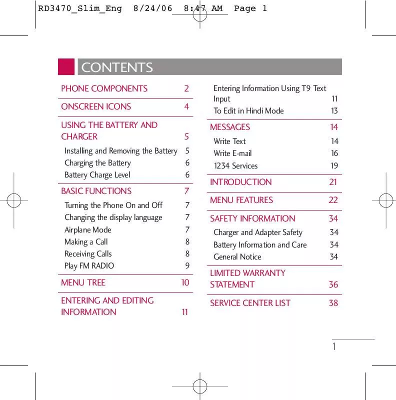 Mode d'emploi LG RD3470