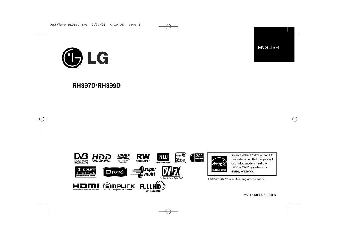 Mode d'emploi LG RH397D