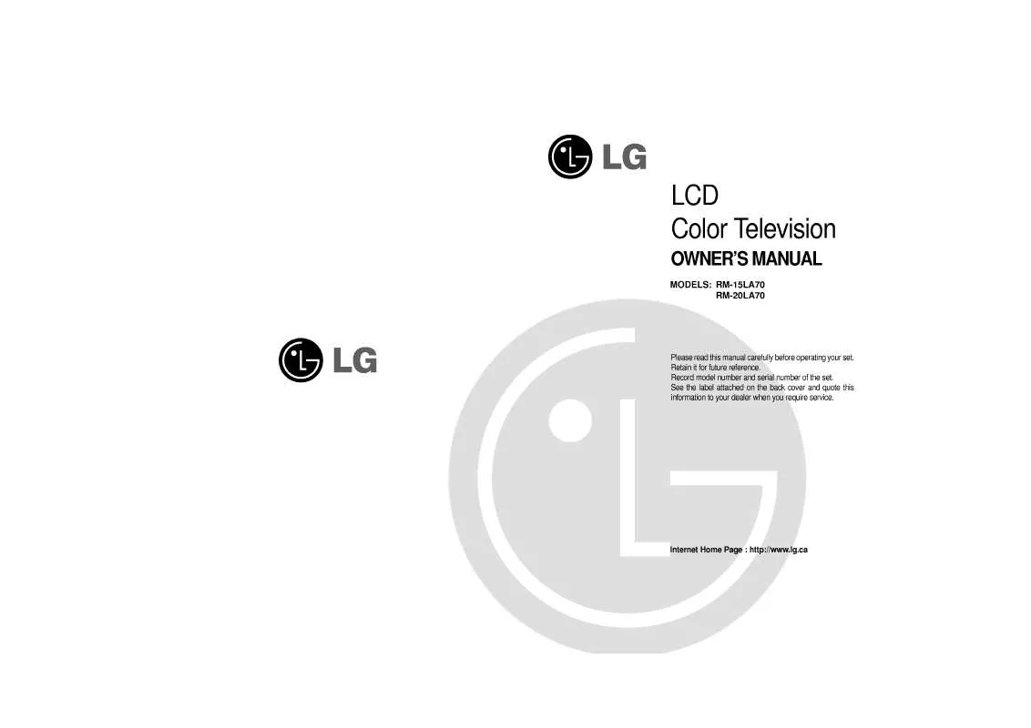 Mode d'emploi LG RM-20LA33