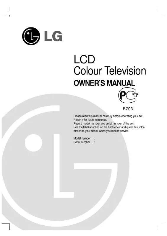 Mode d'emploi LG RZ-26LZ30