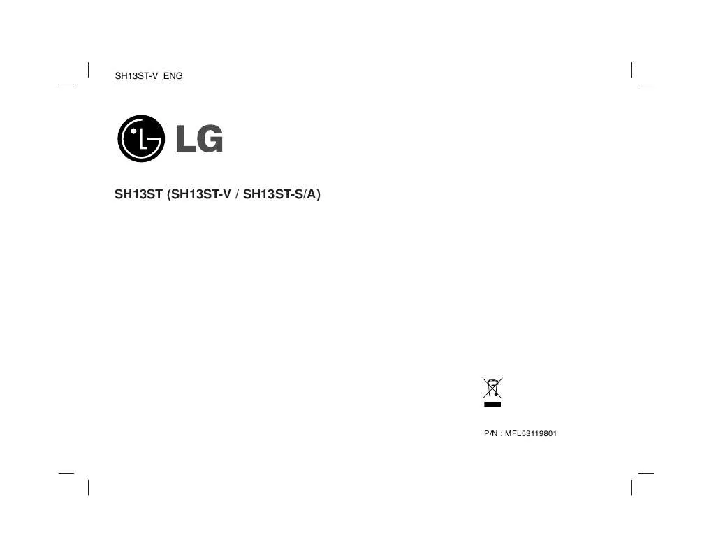 Mode d'emploi LG SH13ST