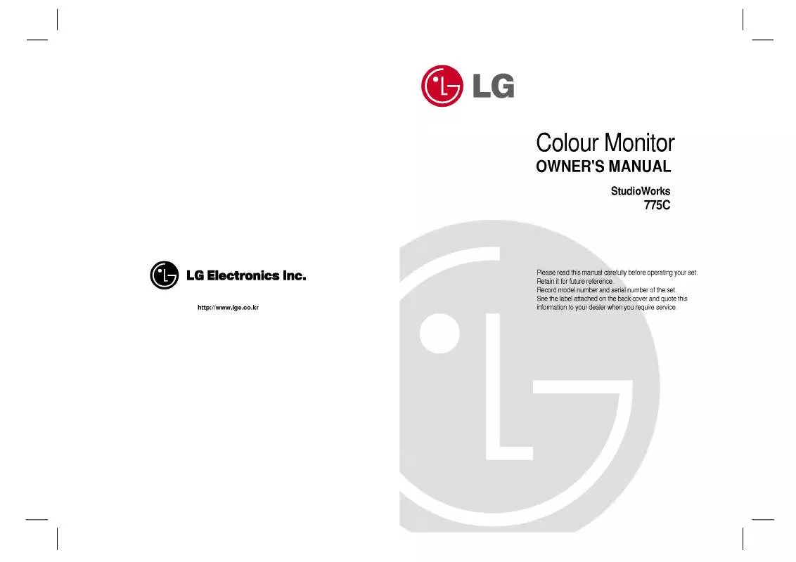 Mode d'emploi LG STUDIOWORKS 775C-CB775BC-