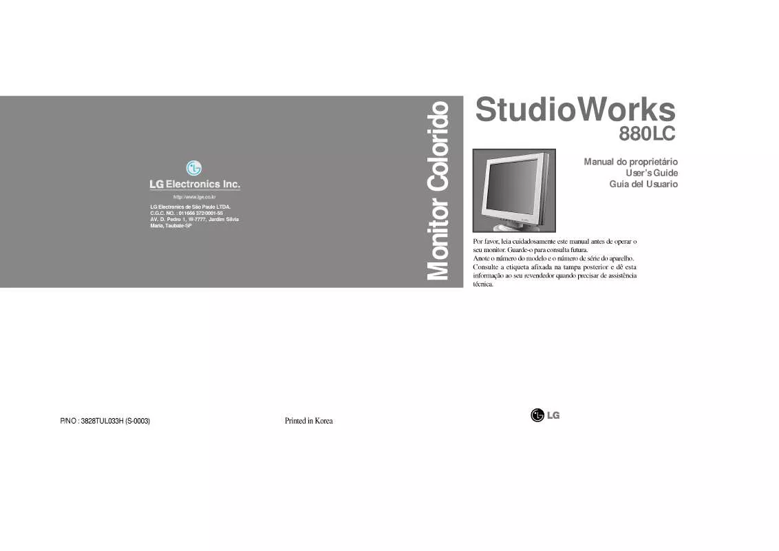 Mode d'emploi LG STUDIOWORKS 880LC-LB880BU-