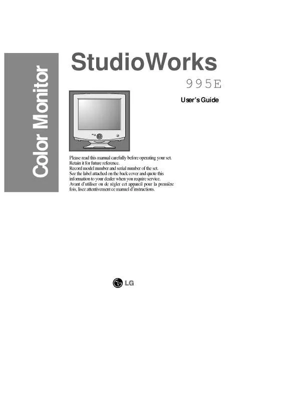 Mode d'emploi LG STUDIOWORKS 995E-CB995CE-