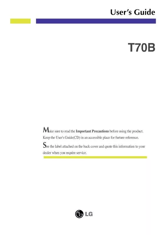 Mode d'emploi LG T70B-BN