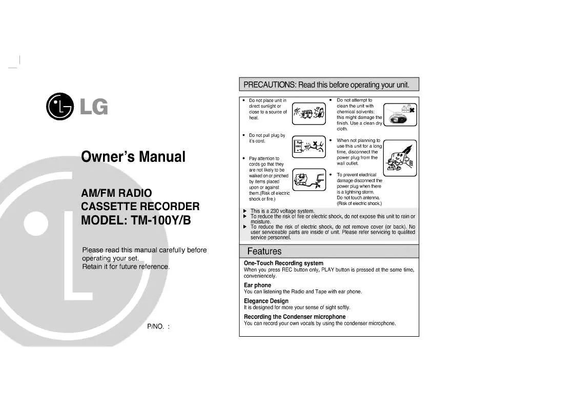 Mode d'emploi LG TM-100Y